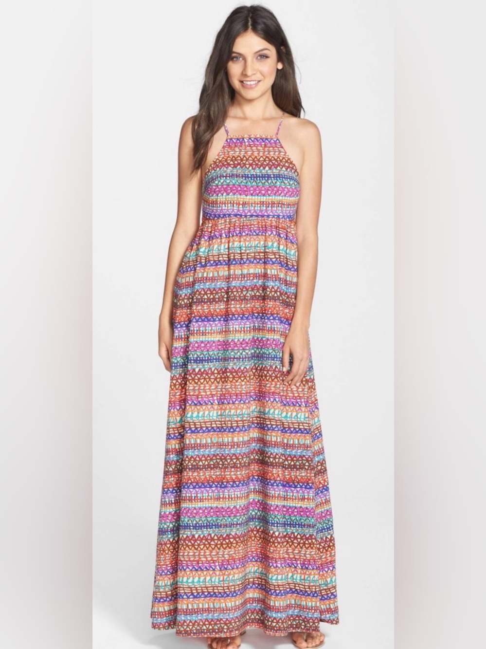 NWT Cece by Cynthia Steffe ‘Annabel’ Print Crepe de Chine Maxi Dress—6 Petite
